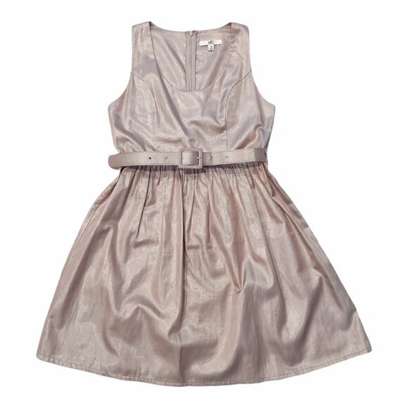 YA Juniors Metallic Champagne Party Dress Size M Simple A-line Basic Prom - Picture 2 of 11